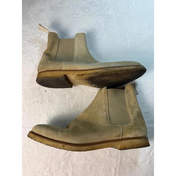 Common Projects Chelsea Boots UK 44 US 10 Tan Suede Crepe Sole Shoes Italy - Picture 3 of 7